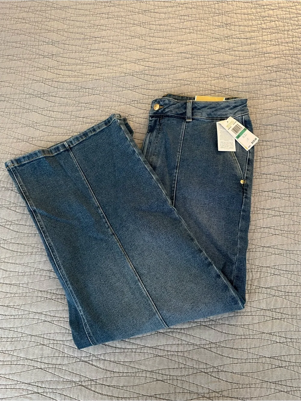 NWT Michael Kors Medium Wash Wide Leg Jeans Size 16
